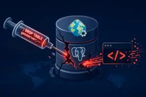 Укол с SQL-командой для атаки на базу данных GeoServer.