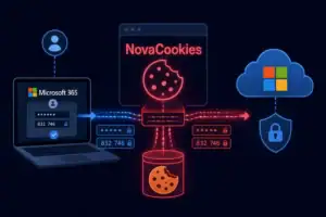 Grafik zur NovaCookies-Plattform und Microsoft 365 MFA-Phishing