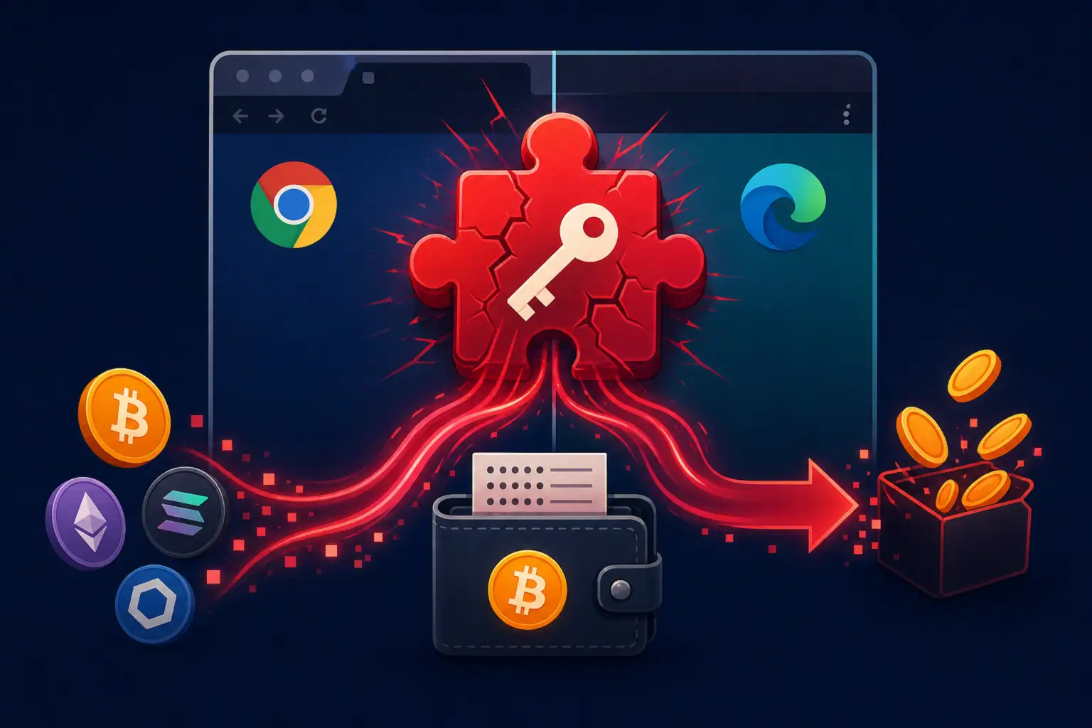 Угроза для криптовалюты от вредоносных расширений Chrome и Edge.