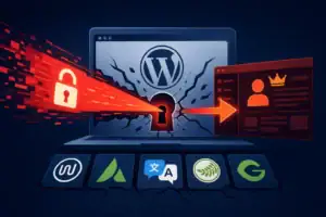 Grafische Darstellung von WordPress-Sicherheitslücken und Anfälligkeiten.