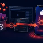 Grafik zeigt iOS Spyware-Infektion über Composer-Pakete.