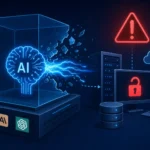 Искусственный интеллект в прозрачном боксе, символизирующий киберугрозу.