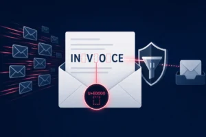 Email with 'INVOICE' text showcasing unicode manipulation in phishing.