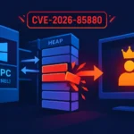 Схема уразливості CVE-2026-85880 у Windows ALPC з відображенням heap overflow.