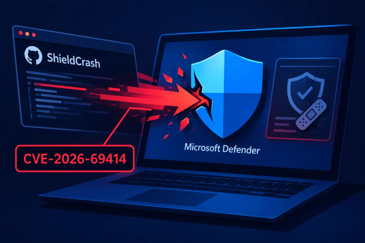 Gráfico que ilustra un ataque a Microsoft Defender por ShieldCrash.