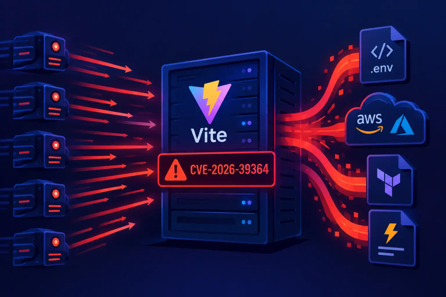 Массовое сканирование серверов Vite с предупреждением о CVE-2026-39364.