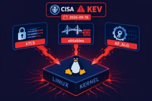 CISA highlights Linux kernel vulnerabilities: kTLS, ebtables, AF_ALG.