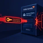 Rote Datenströme und eine Schlüsselgrafik zeigen eine Schwachstelle in SolarWinds.