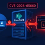 Illustration depicting CVE-2026-65660 vulnerability in SharePoint.