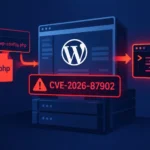 Уязвимость CVE-2026-87902 в WordPress с графиками и предупреждением.