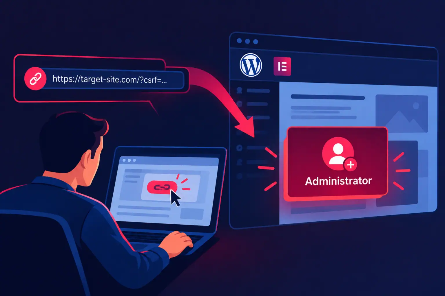 Nutzer klickt auf einen Link, um Zugriff auf eine WordPress-Seite zu erhalten.