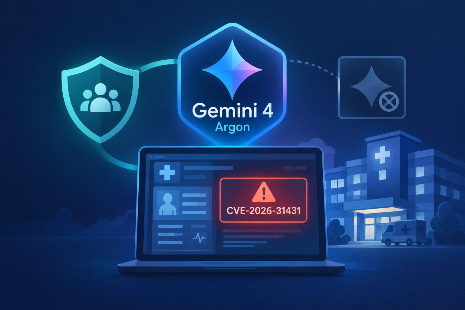 Digital representation of Google Gemini 4 Argon related to cybersecurity.