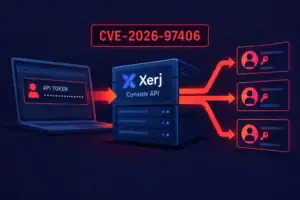 Графіка, що показує вразливість API Xerj з токеном доступу.