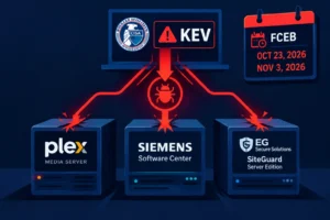 CISA's KEV catalog addition features Plex, Siemens, and SiteGuard vulnerabilities.