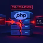 RCE vulnerability illustration related to CVE-2026-109618 in PHP.