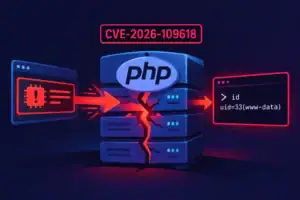 Representación gráfica de una vulnerabilidad crítica en el núcleo de PHP.